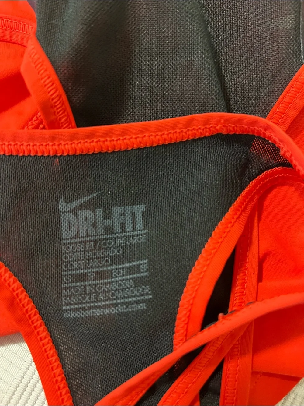 Nike Orange Racerback Performance Tank with Black Swoosh